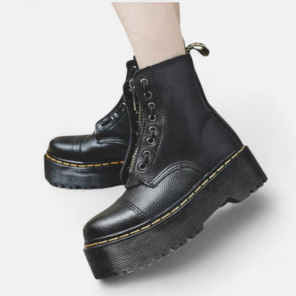 Maison Aurelle Women's Platform Chelsea Boots | Premium Leather, Chic Comfort