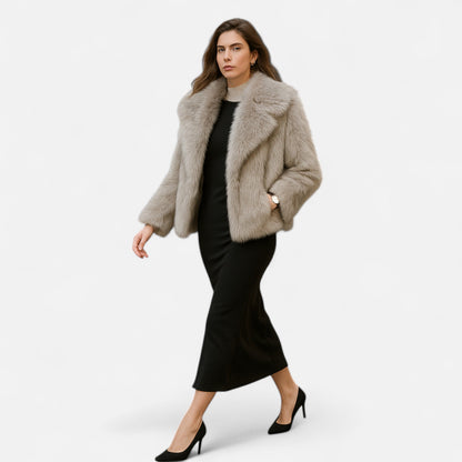 Maison Aurelle Women's Plush Faux Fur Coat | Luxurious Warmth