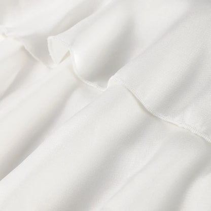 Maison Aurelle Women's Puff Sleeve Blouse | Chiffon with Ruffled Details