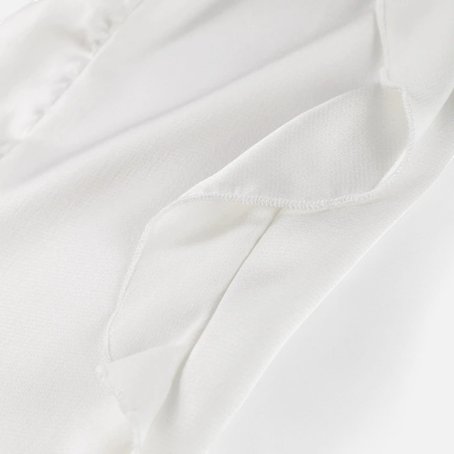 Maison Aurelle Women's Puff Sleeve Blouse | Chiffon with Ruffled Details
