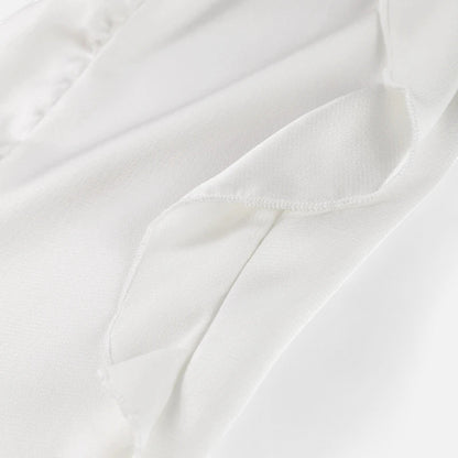 Maison Aurelle Women's Puff Sleeve Blouse | Chiffon with Ruffled Details