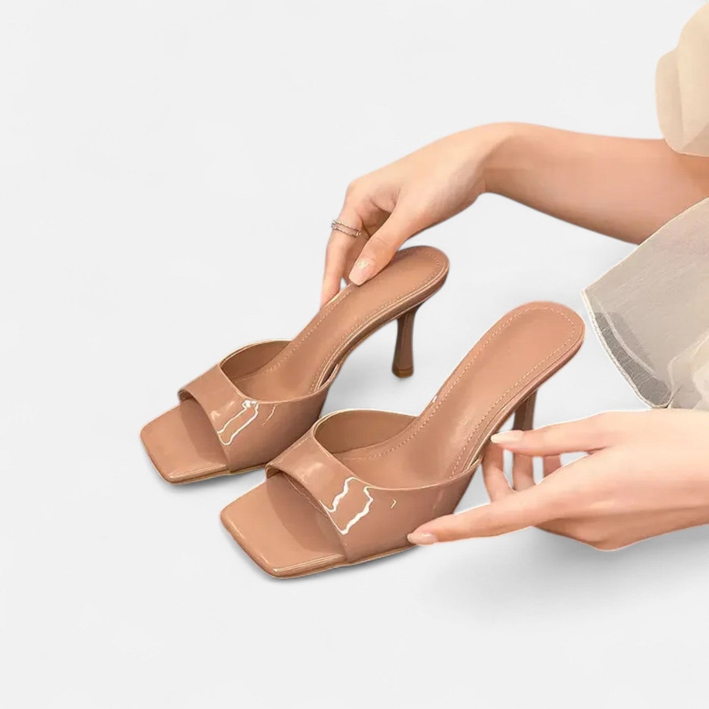 Maison Aurelle Women's Sandals | High Heel, Square Toe Design