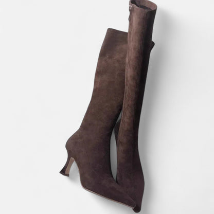 Maison  Aurelle Women's Thigh High Heeled Boots | Premium Suede, Elegant Design