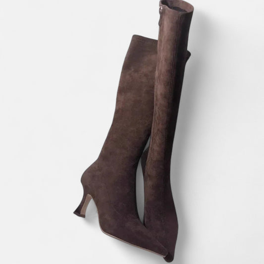 Maison  Aurelle Women's Thigh High Heeled Boots | Premium Suede, Elegant Design