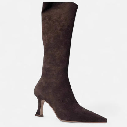 Maison  Aurelle Women's Thigh High Heeled Boots | Premium Suede, Elegant Design