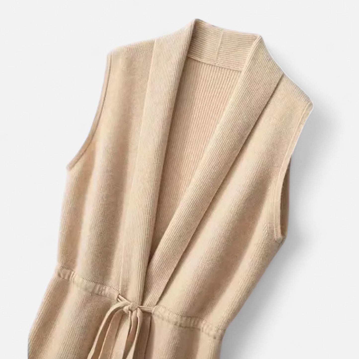 Maison Aurelle Women's Vest | 100% Merino Wool, Sleeveless Lapel Design