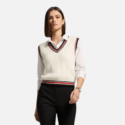 Maison Aurelle Women's Vest | Cozy Wool Blend, Classic V-Neck
