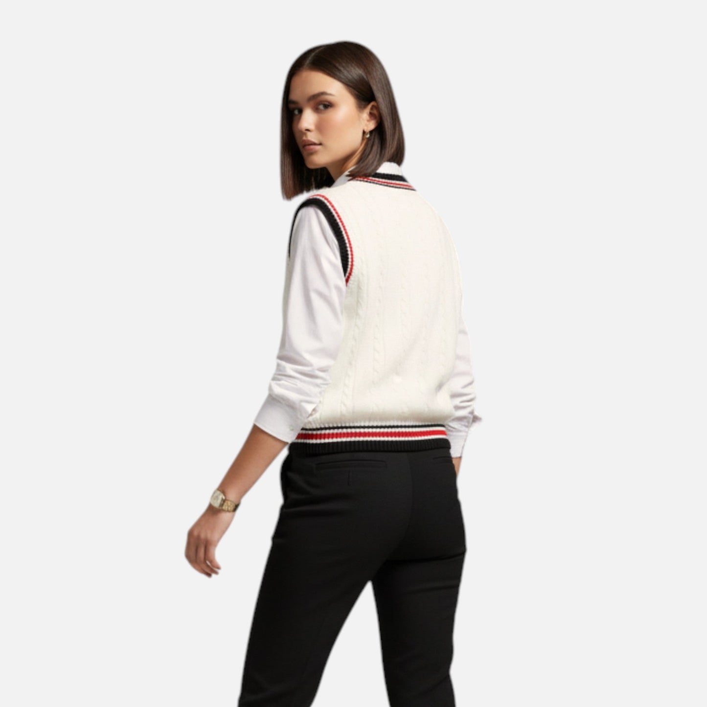 Maison Aurelle Women's Vest | Cozy Wool Blend, Classic V-Neck