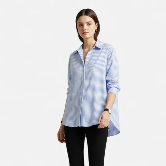 Maison Aurelle Women's White Blouse | Cotton Blend, Timeless Elegance