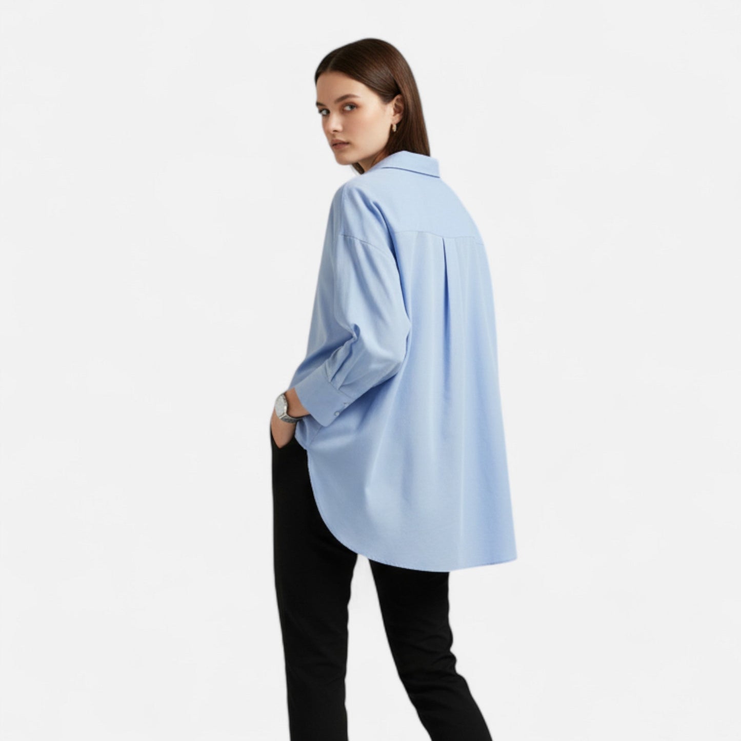 Maison Aurelle Women's White Blouse | Cotton Blend, Timeless Elegance