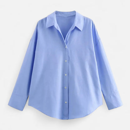 Maison Aurelle Women's White Blouse | Cotton Blend, Timeless Elegance