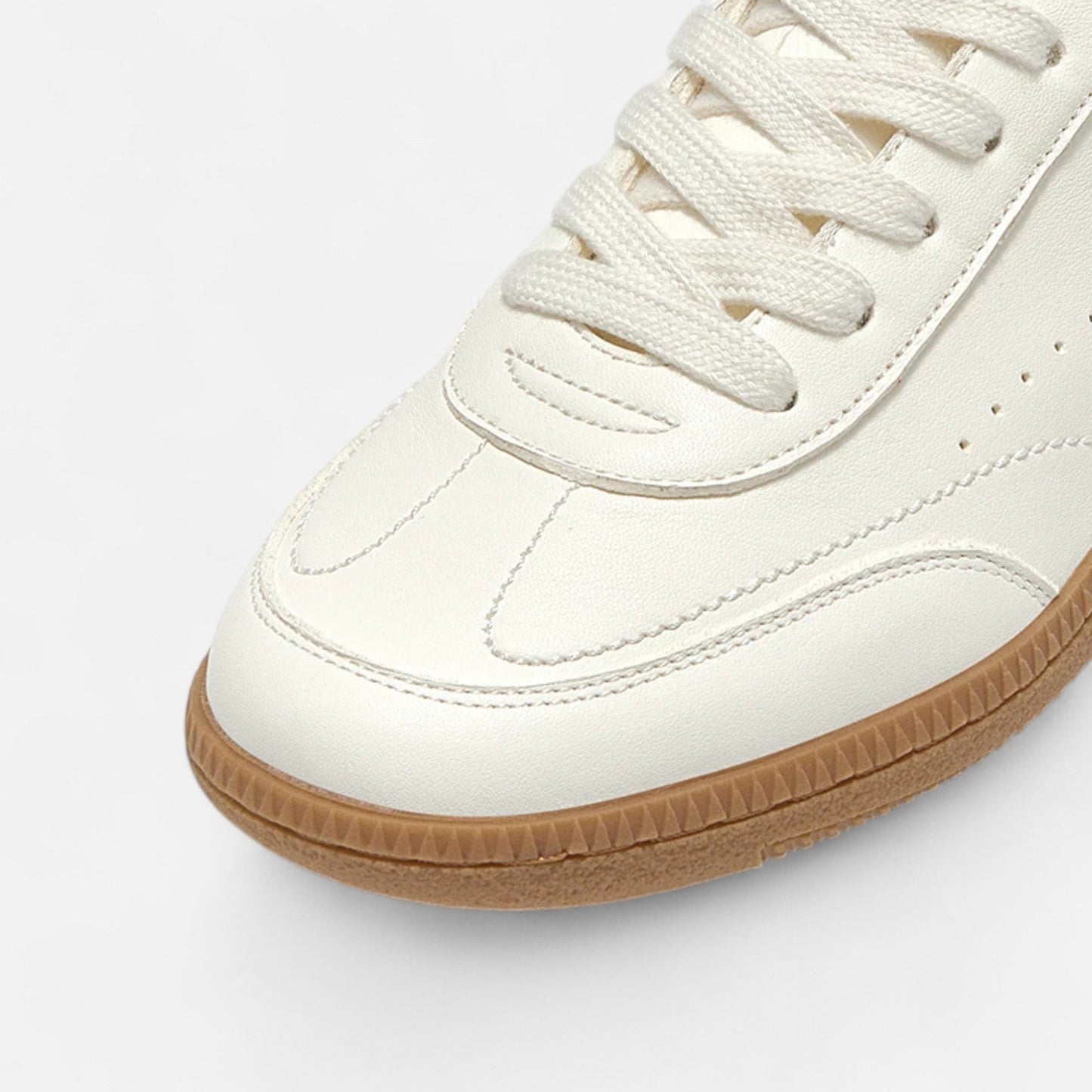 Maison Aurelle Women's White Sneakers | Genuine Cow Leather, Classic Lace-Up Design