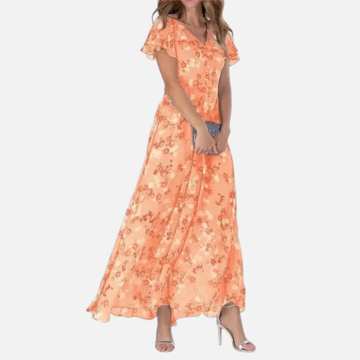 Maison Aurelle | Women’s Floral Tummy-Covering Dress – Glamorous Flattering Silhouette