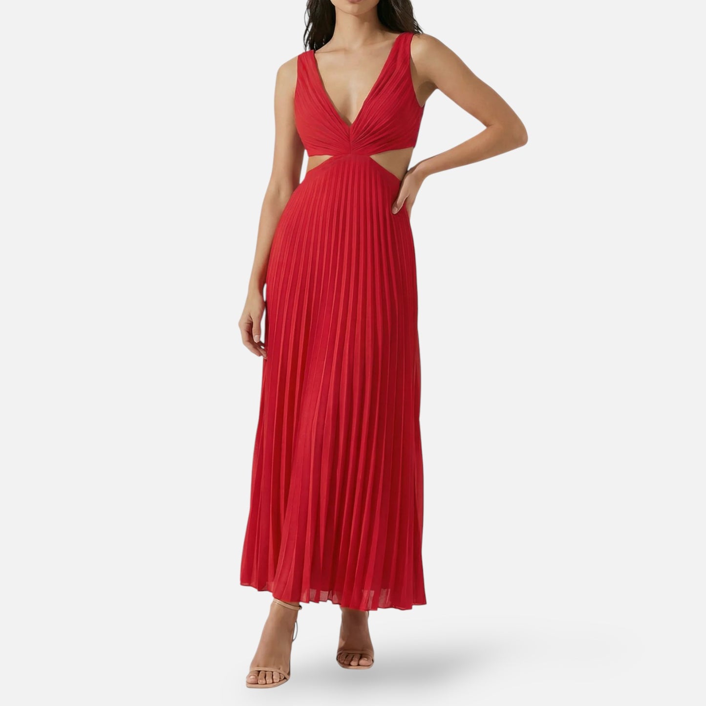 Maison Aurelle | Women’s Pleated Maxi Dress Lightweight Elegant Wear