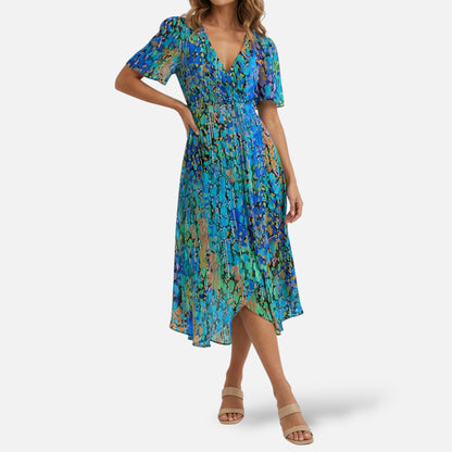 Maison Aurelle | Women’s Linen Midi Dress for Spring Summer Events