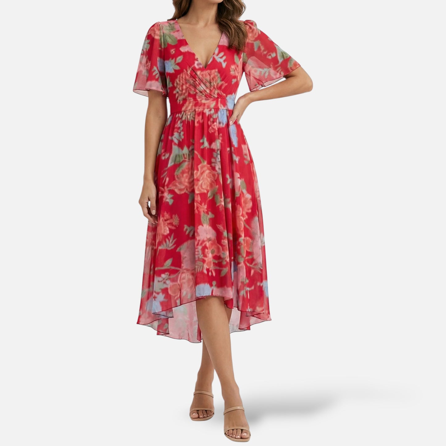Maison Aurelle | Women’s Linen Midi Dress for Spring Summer Events