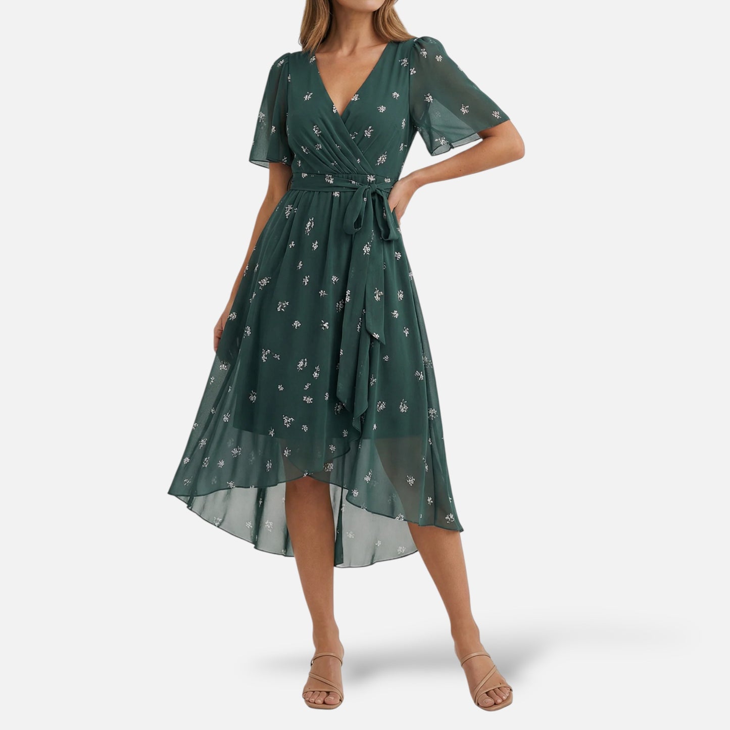 Maison Aurelle | Women’s Linen Midi Dress for Spring Summer Events