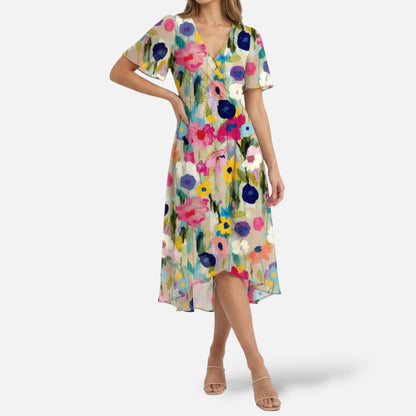 Maison Aurelle | Women’s Linen Midi Dress for Spring Summer Events