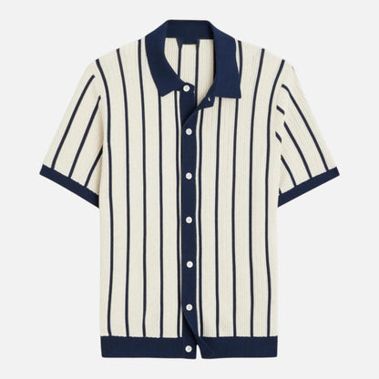 Maison Aurelle | Men’s Striped Knit Polo shirt – Summer Classic Fit