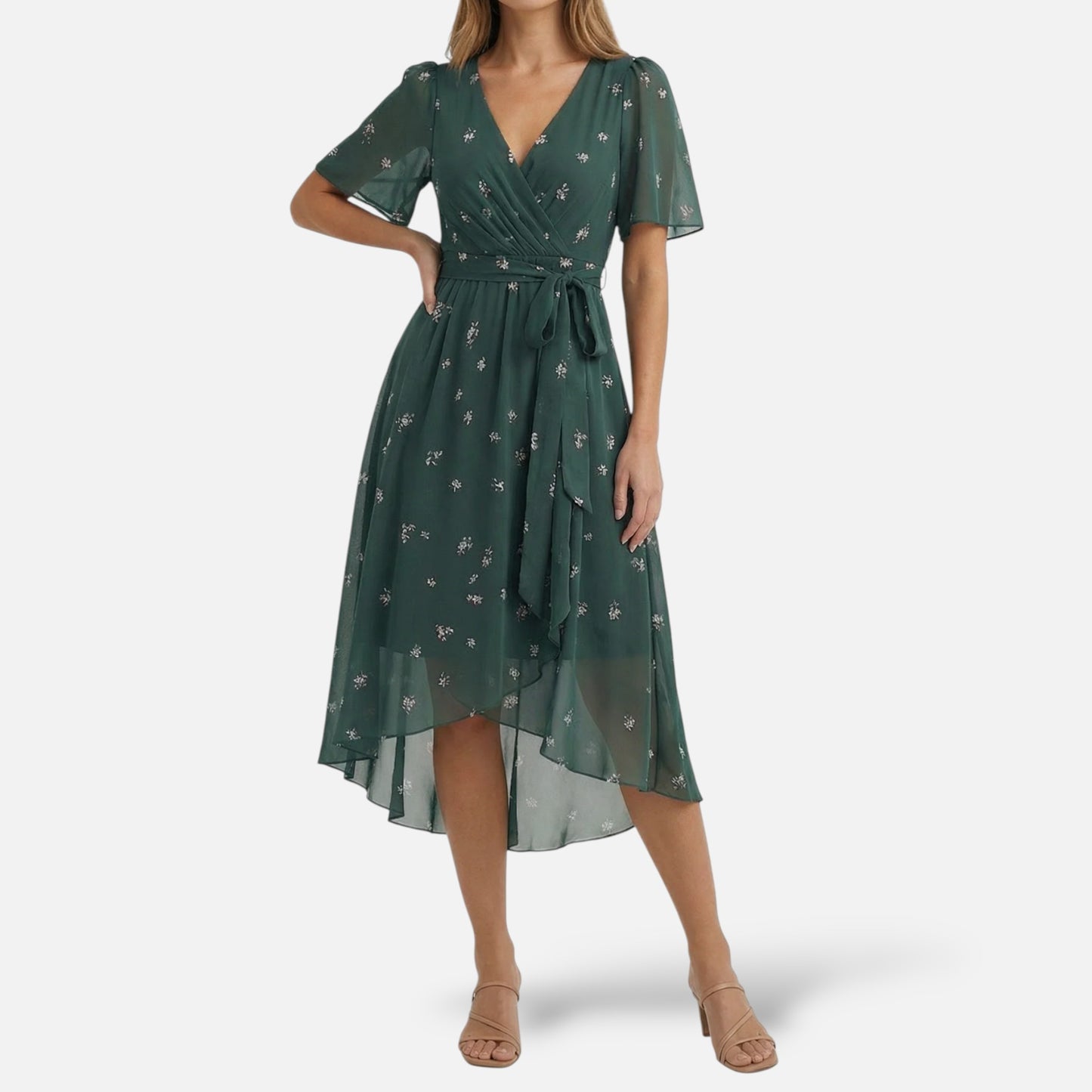 Maison Aurelle | Women’s Linen Midi Dress for Spring Summer Events