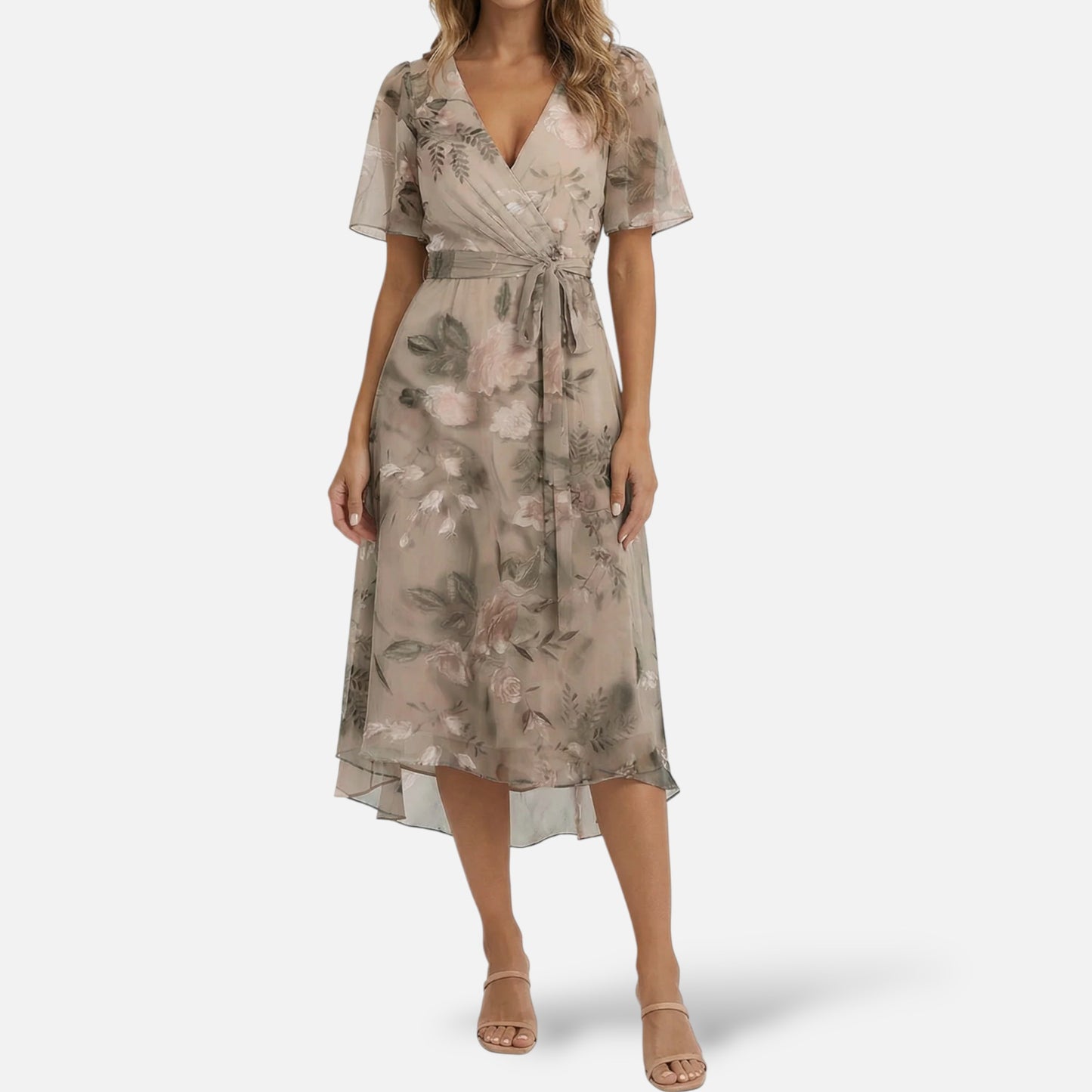 Maison Aurelle | Women’s Linen Midi Dress for Spring Summer Events