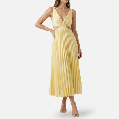 Maison Aurelle | Women’s Pleated Maxi Dress Lightweight Elegant Wear