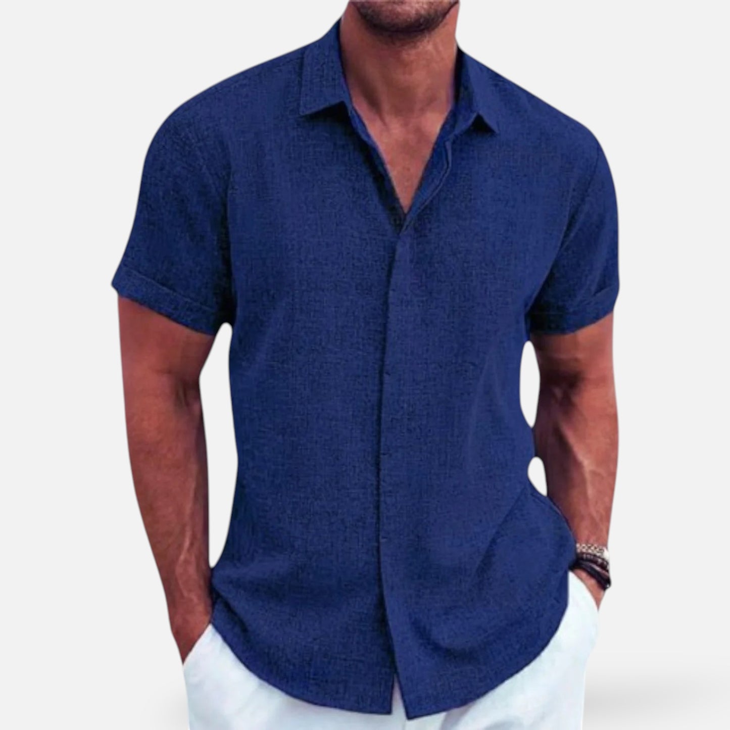 Men’s Linen Shirt for Summer Lightweight Breathable