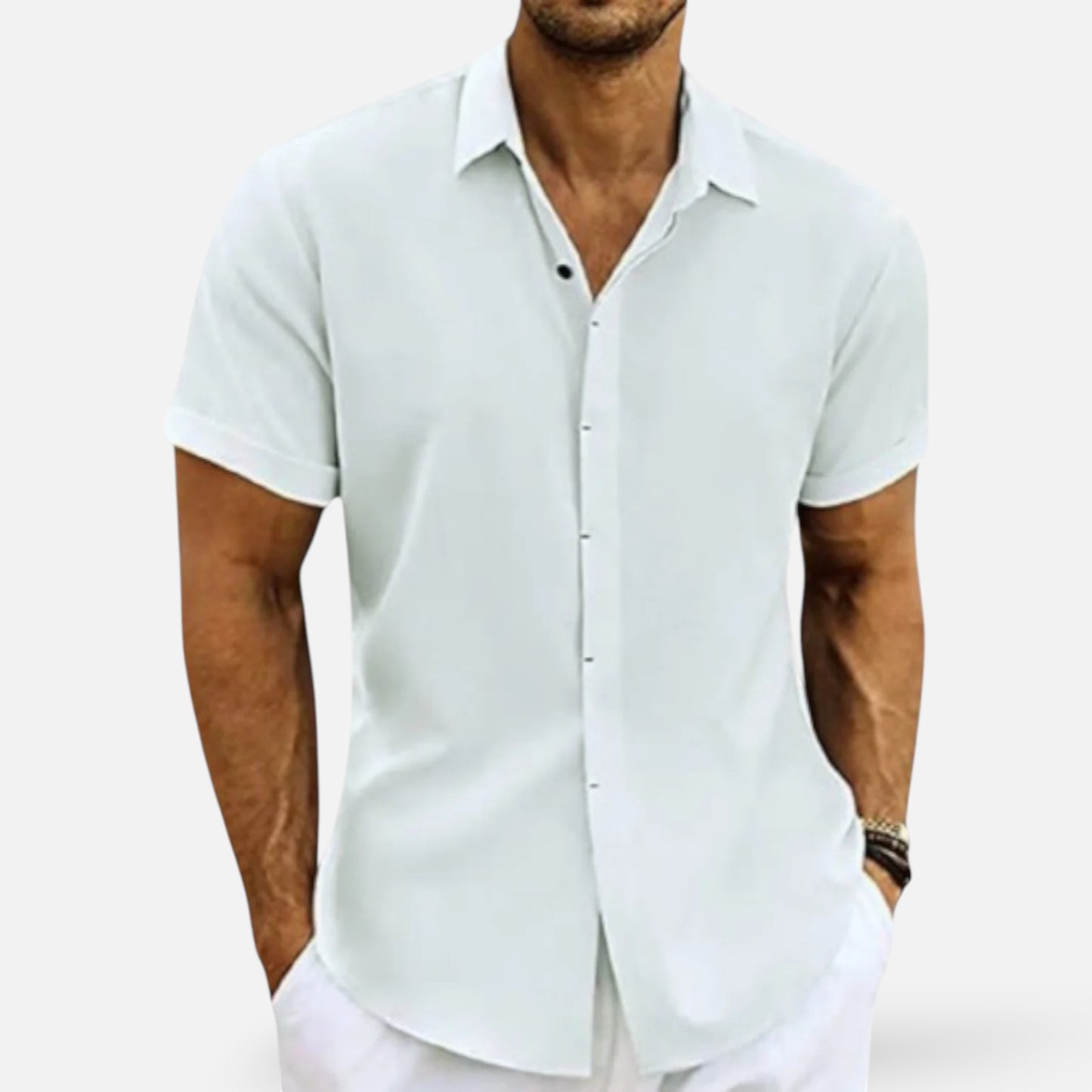 Men’s Linen Shirt for Summer Lightweight Breathable