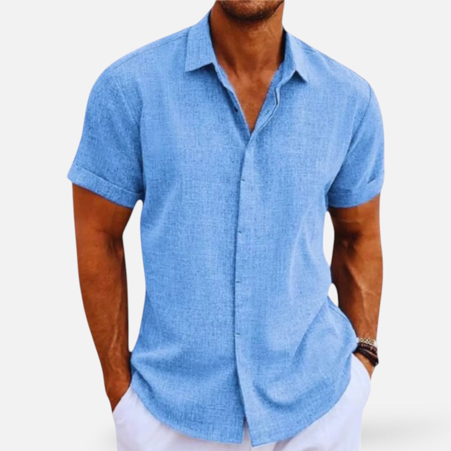Men’s Linen Shirt for Summer Lightweight Breathable