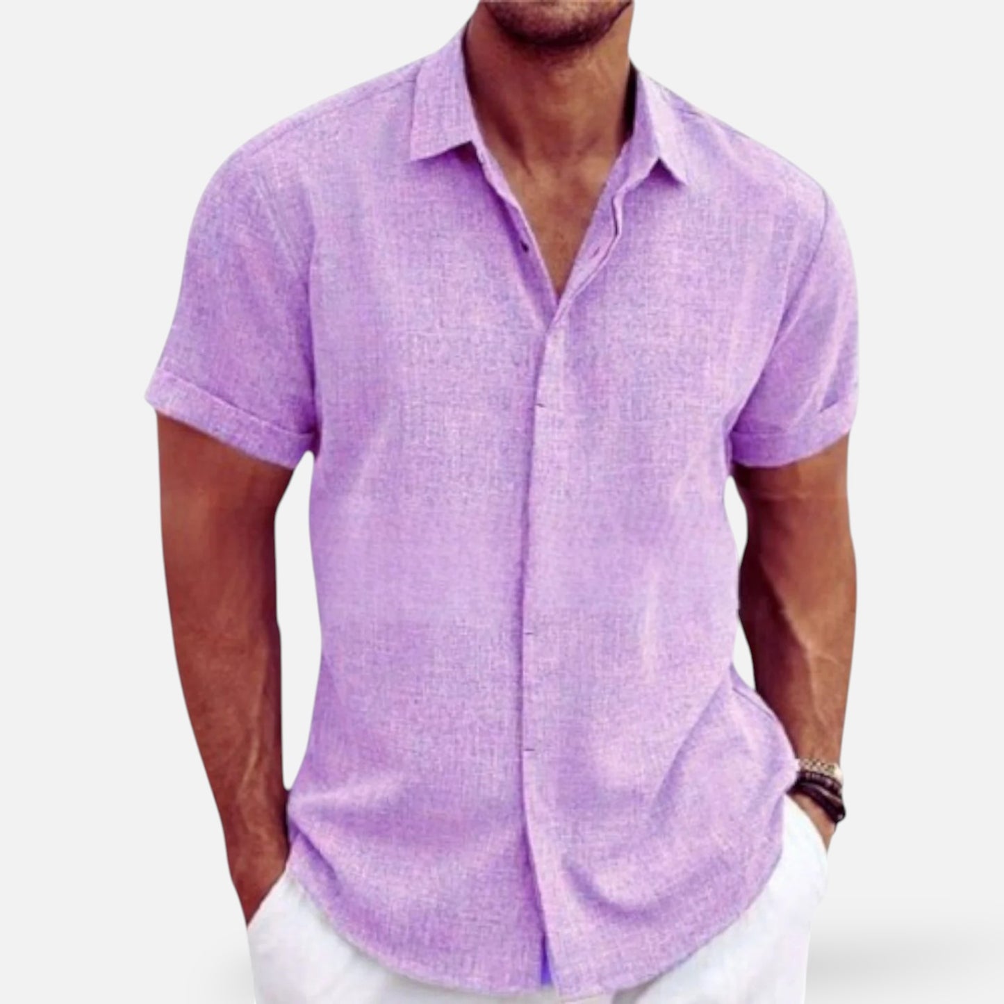 Men’s Linen Shirt for Summer Lightweight Breathable