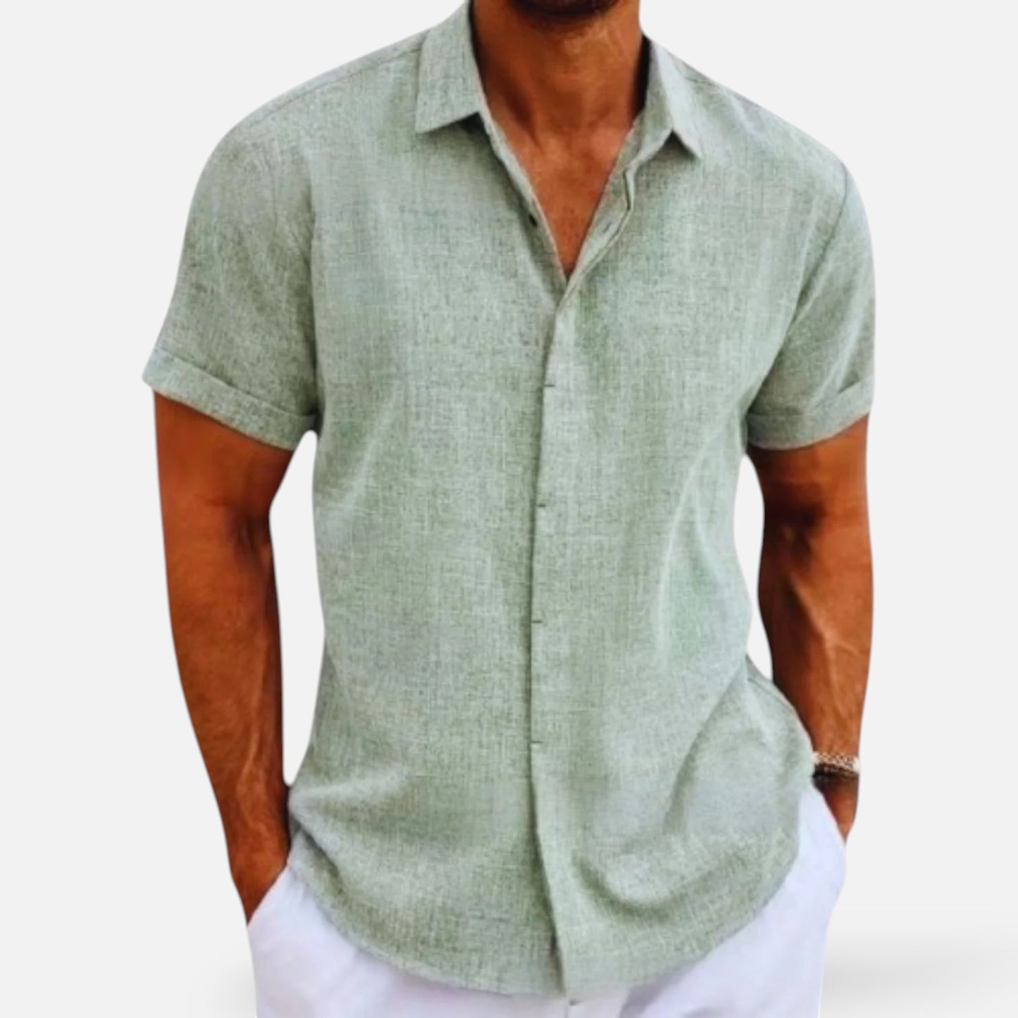 Men’s Linen Shirt for Summer Lightweight Breathable