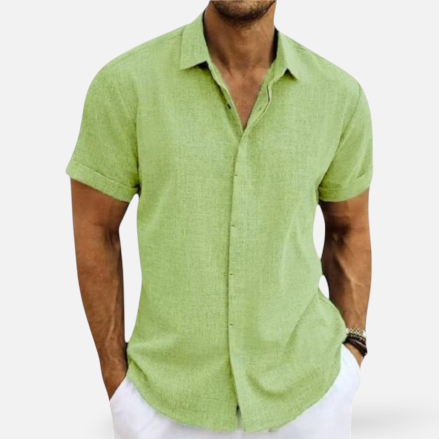 Men’s Linen Shirt for Summer Lightweight Breathable