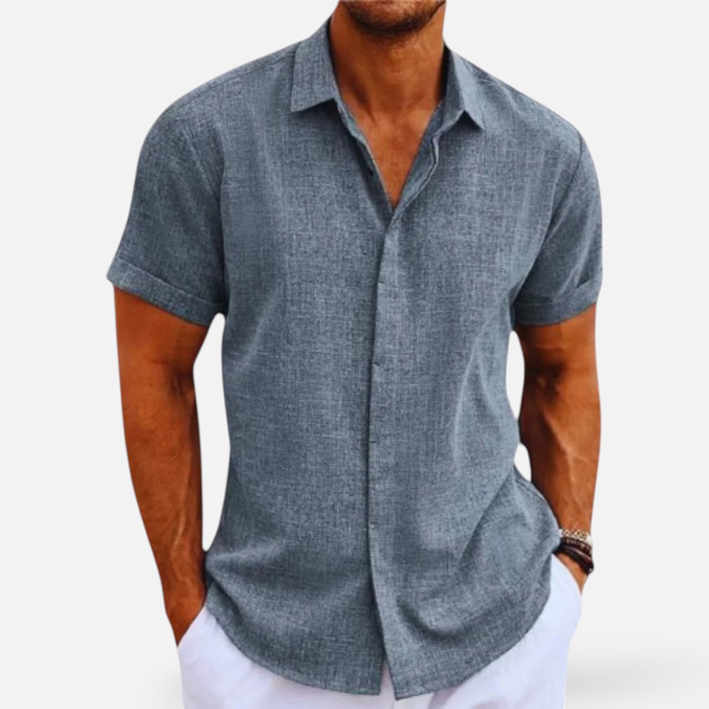 Men’s Linen Shirt for Summer Lightweight Breathable