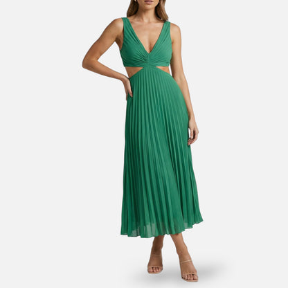 Maison Aurelle | Women’s Pleated Maxi Dress Lightweight Elegant Wear