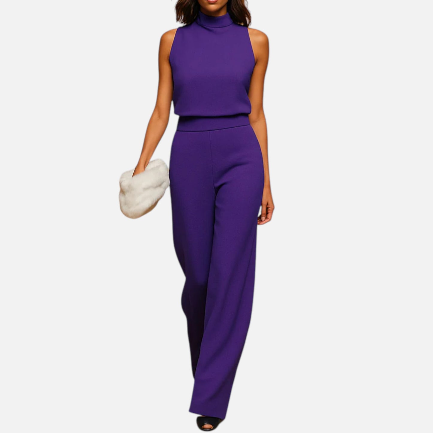 Maison Aurelle | Women’s Halter Neck Wide-Leg Jumpsuit – High-Waist Elegant Silhouette