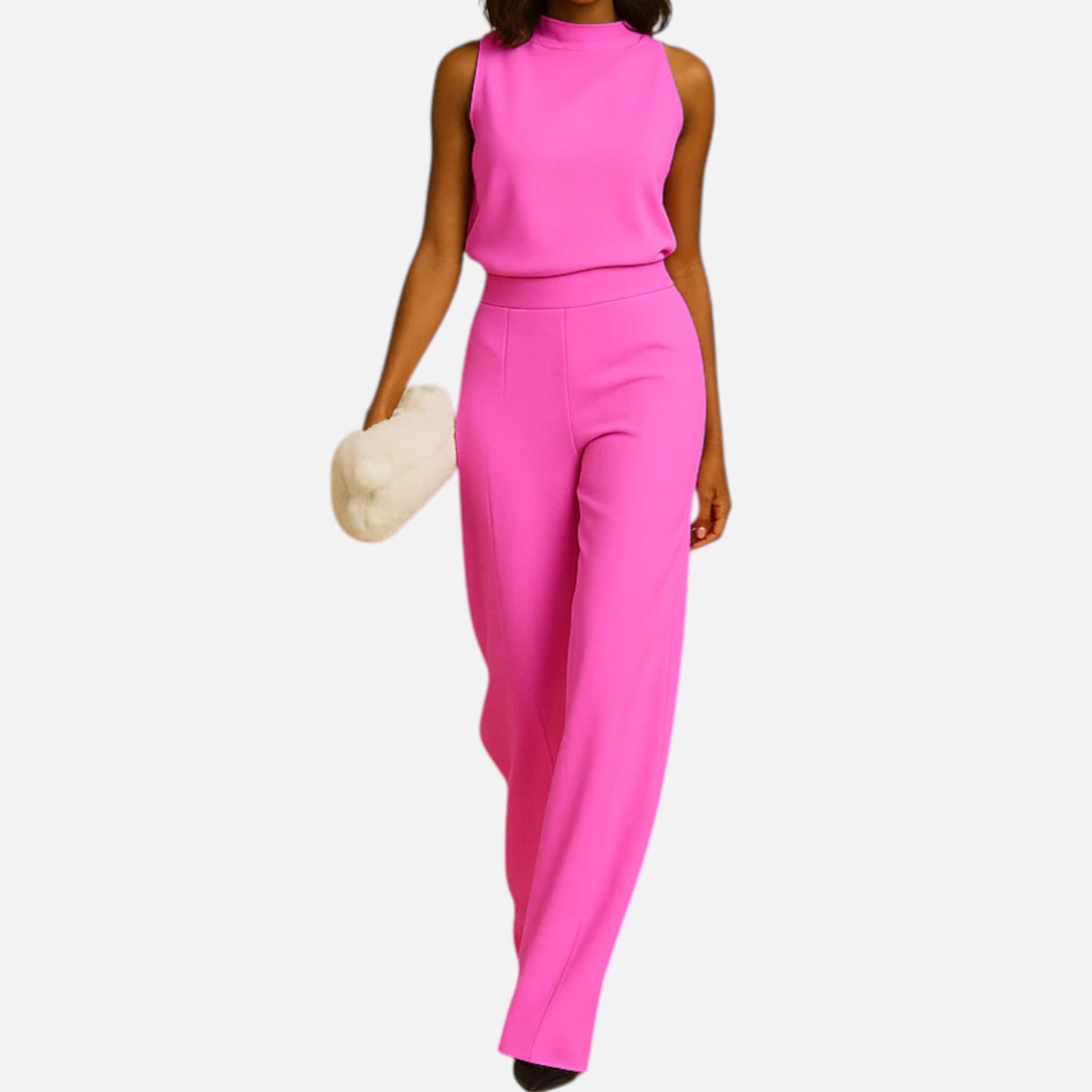 Maison Aurelle | Women’s Halter Neck Wide-Leg Jumpsuit – High-Waist Elegant Silhouette