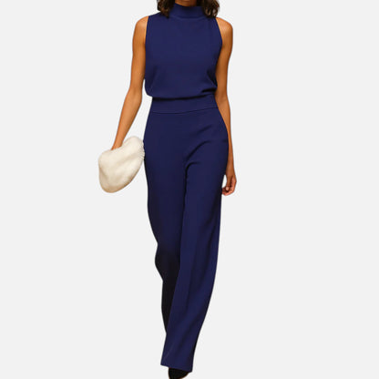 Maison Aurelle | Women’s Halter Neck Wide-Leg Jumpsuit – High-Waist Elegant Silhouette