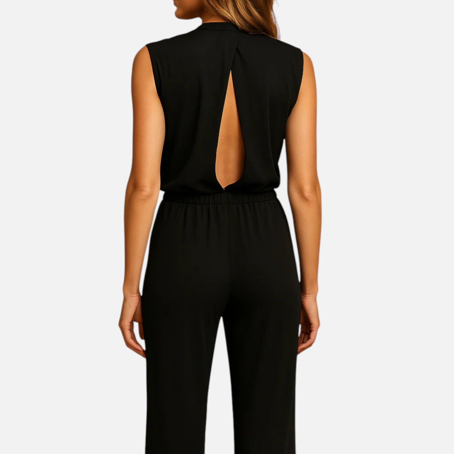 Maison Aurelle | Women’s Halter Neck Wide-Leg Jumpsuit – High-Waist Elegant Silhouette